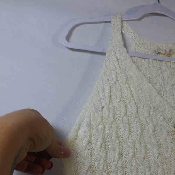 1.4.3 Story By Line Up Cream Cable Knit Button Front Sweater Vest Size M - Picture 4 of 7